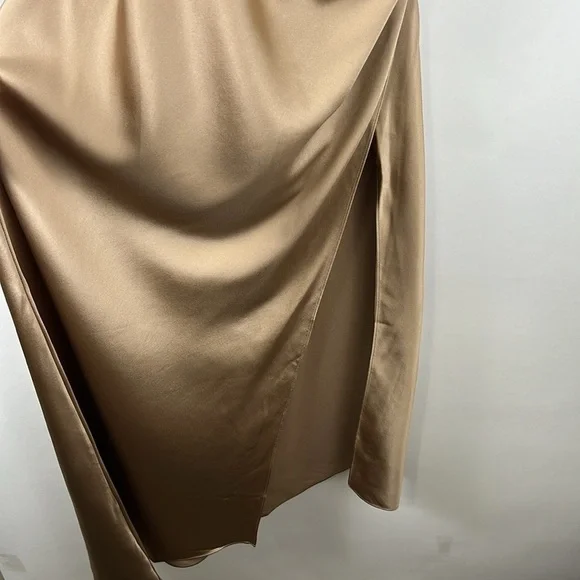 SER.O.YA by Retrofete Silk Emma Dress in Tan Gold Size Large Vacation summer - Picture 9 of 12